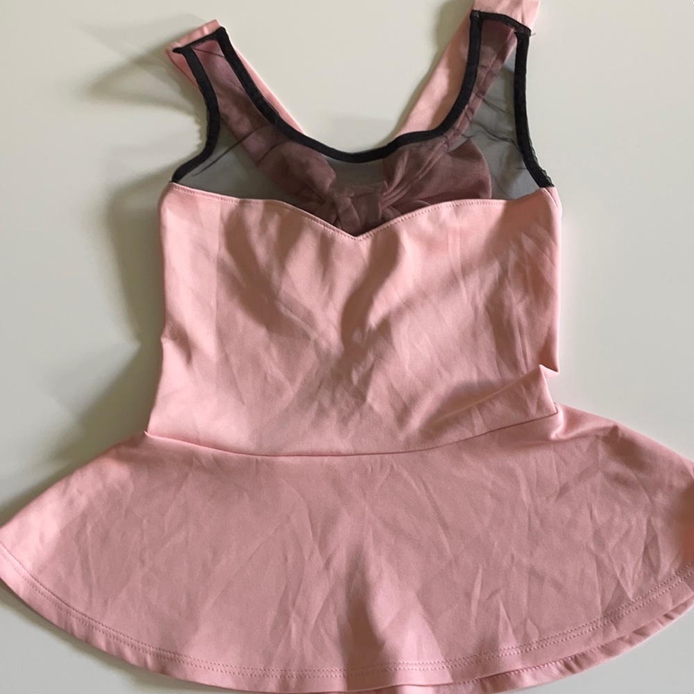 Black and Pink Peplum Top
